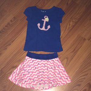 Jumping Beans matching skirt and top outfit, 2t